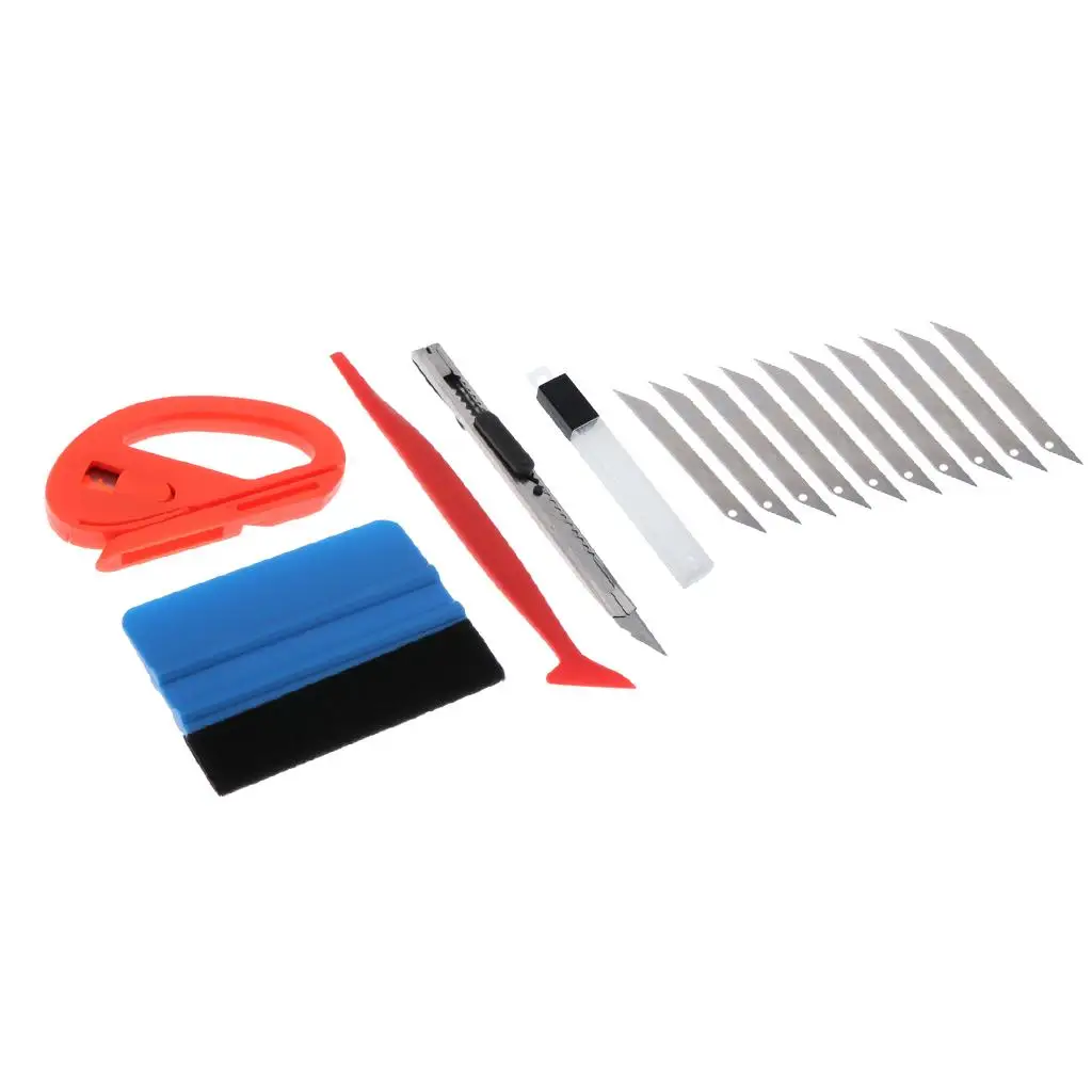 Universal Auto Film Vinyl Squeegee Scraper Tint Install Tuck Wrap Applicator Kit