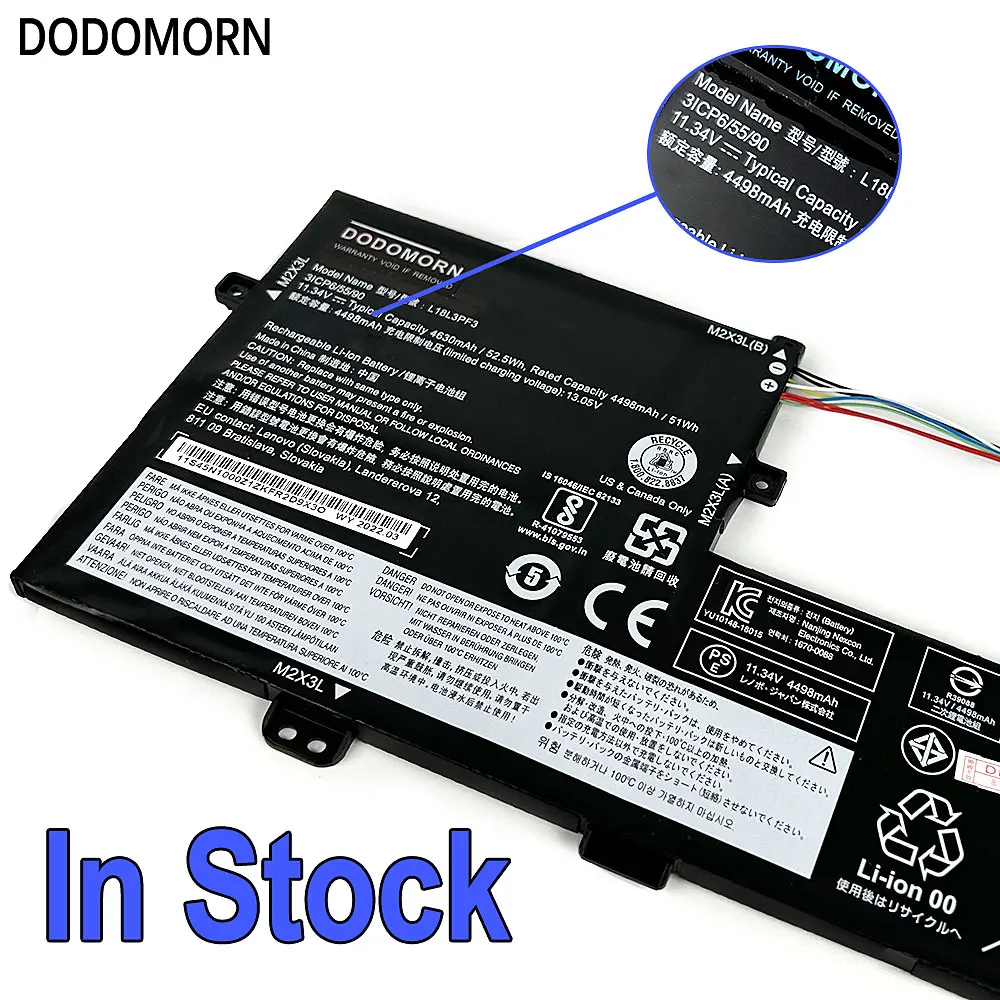 New L18L3PF3 Laptop Battery For Lenovo Ideapad S340-14 S340-15IWL/14API/14IWL/15API C340-15IIL C340-15IWL Xiao Xin 14/15-2019