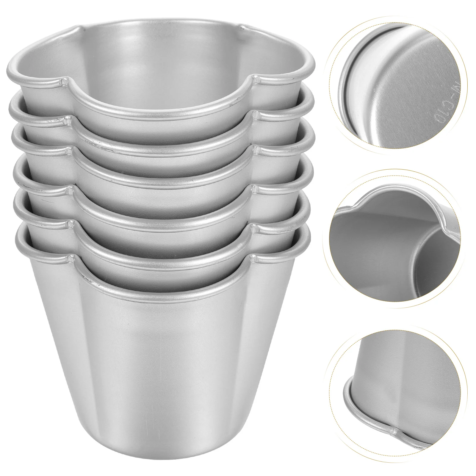 

6 Pcs Cake Mold Mini Pans Baking Molds Metal Pudding for Steaming Cup Aluminum Alloy Non-stick Small