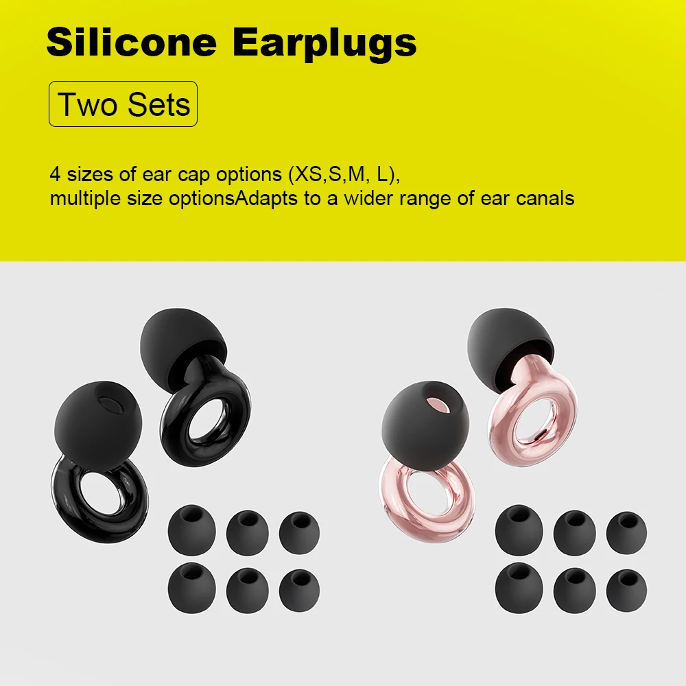 

HUAK 2sets Loop Quiet Ear Plugs for Noise Reduction for Sleep Silicone Ear Plugs for Swim Motorbike Noise Filtering Ear Plugs