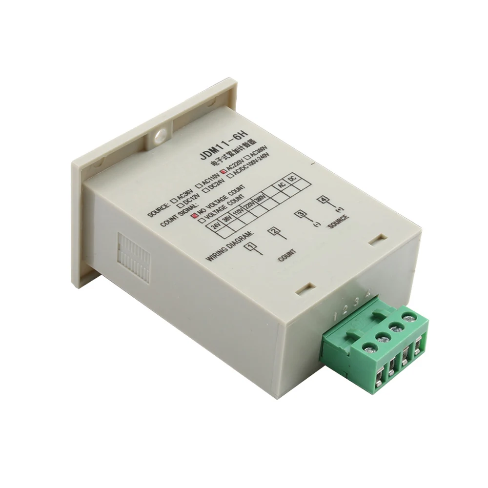 JDM11-6H Electronic Accumulating Counter AC 220V 110V DC 12V 24V Digit Display Length Counting