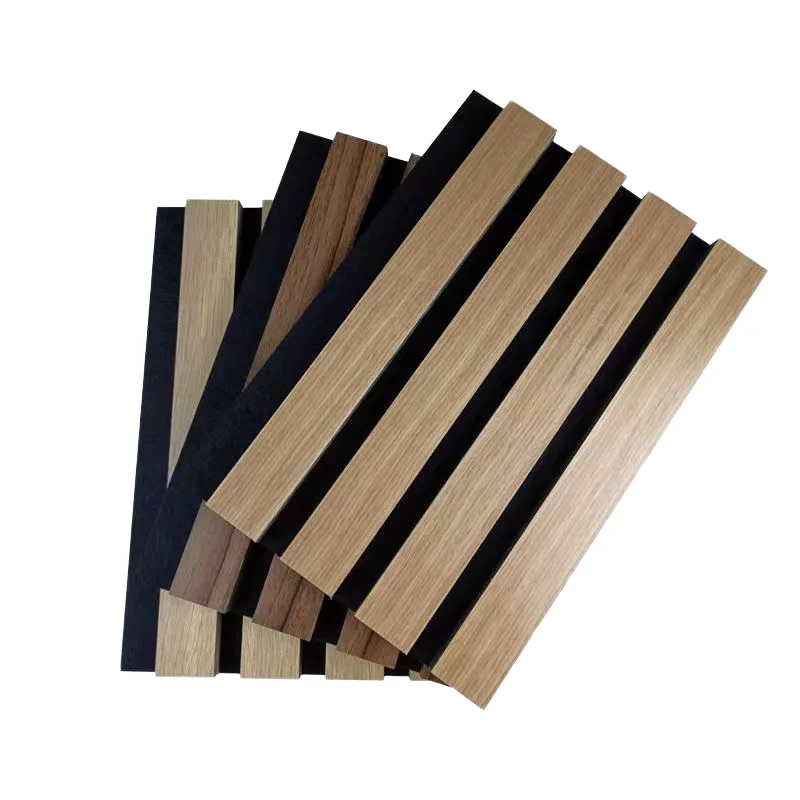 8mm Akupanel Grey Felt Oak Wood Slat Acoustic Panel Pre-Finished Sound Absorbing Wall Panel