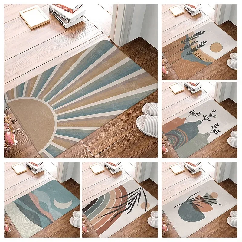 Anti-slip Bath Mat Bathroom Small Rug Shower Mat Home Decor Door Mat Kitchen Bedroom Entrance Room Mats boho abstract morandi