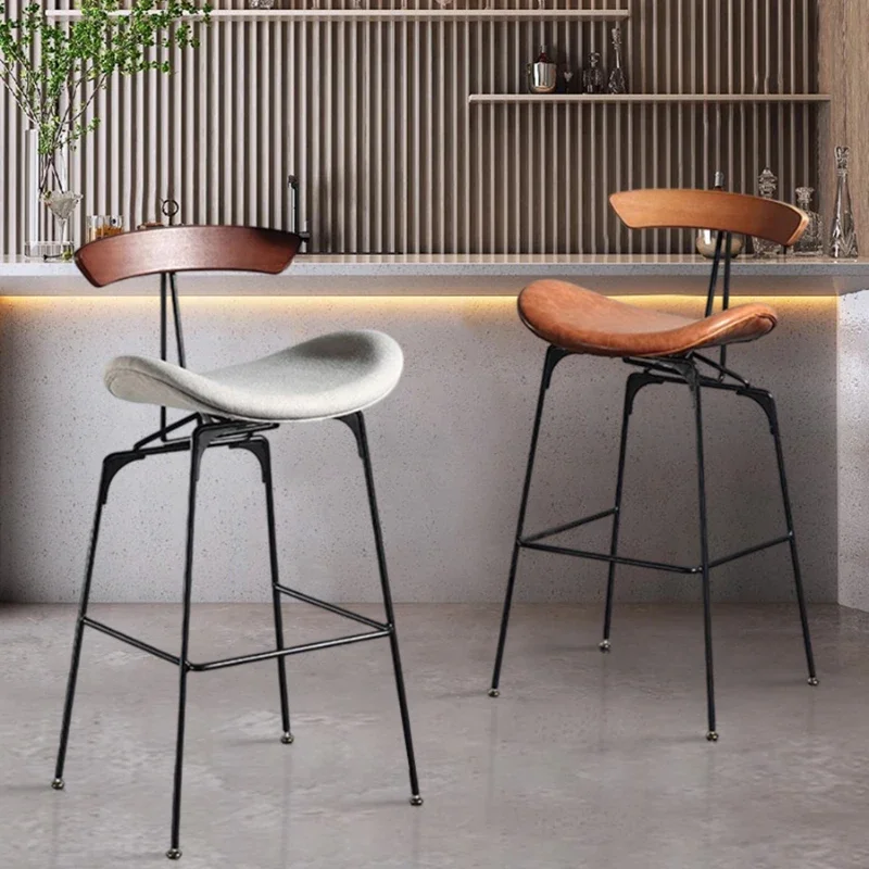 Nordic Design Luxury Bar Stools Mid Century Home Ergonomic Modern High Chair Tabouret Lightweight Metal High Gaming Furniture