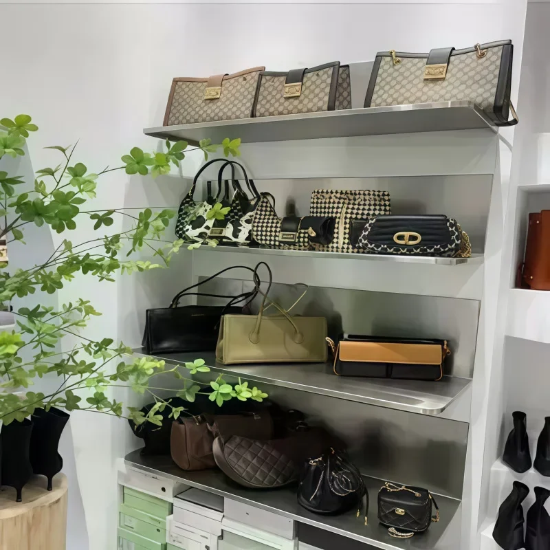 خزانة عرض رف الأحذية رف عرض من الفولاذ المقاوم للصدأ بسيط