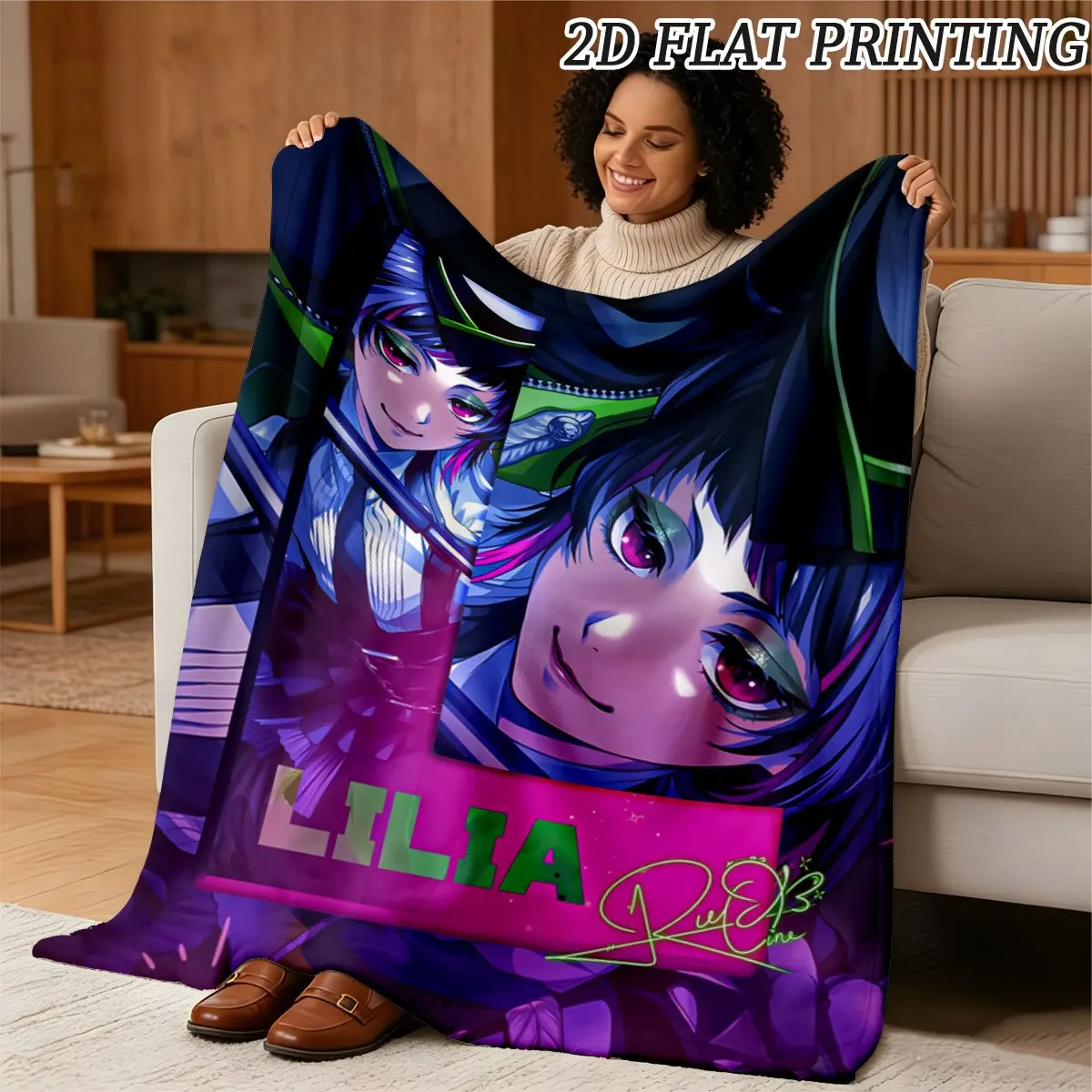 Anime Manga Print Throw Blanket Home Decoration Cozy Anime Character Art for Living Room Bedroom Pop Culture Gift Unique Decor
