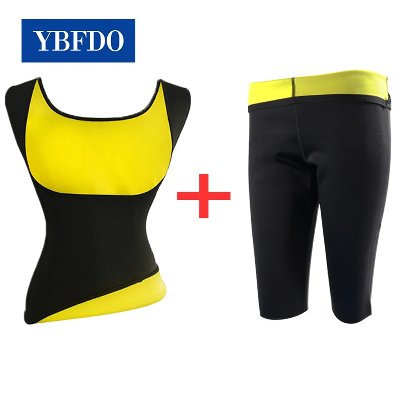 YBFDO Hot Sauna Suit Sauna Sweat Pants Neoprene Suit Sweating Shapers Women Weight Loss Fat Burn Corset Body Shaper Slimming