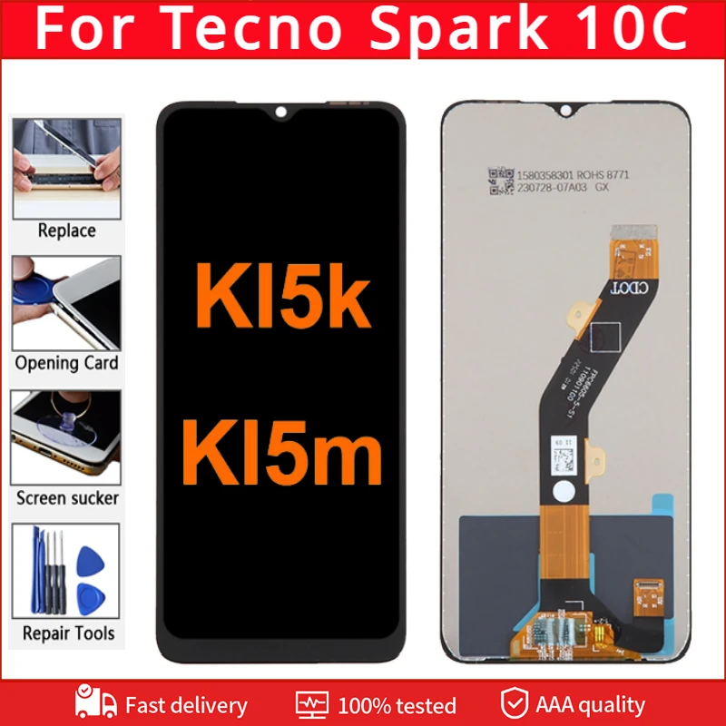 

6,6 дюймов IPS для Tecno Spark 10C KI5k KI5m LCD дисплей детали