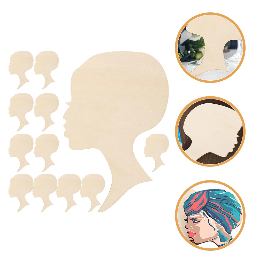 

Painting Wood Chips Woman Face Wooden Slices Head Decor Cutout Cutouts