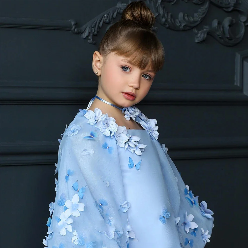 

Индивидуальные платья цвета слоновой кости для девочек на свадьбу, атласное платье с длинными рукавами и блестками, с открытой спиной, элегантное детское платье для выпускного вечера для первого причастия