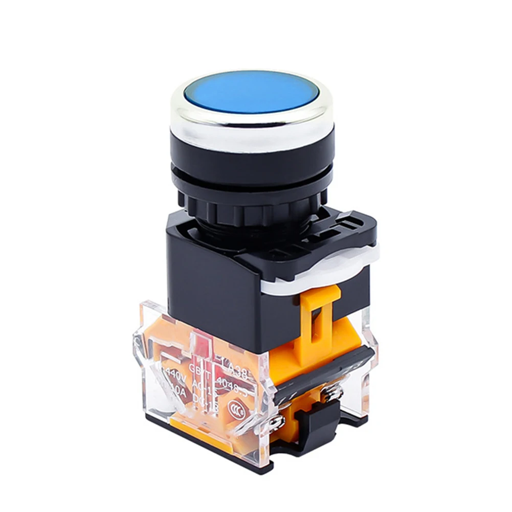 Design 22mm Push Button Switch 5 Million Cycles Lifespan Enhanced Silver Contacts Fire-resistant Casing  Design