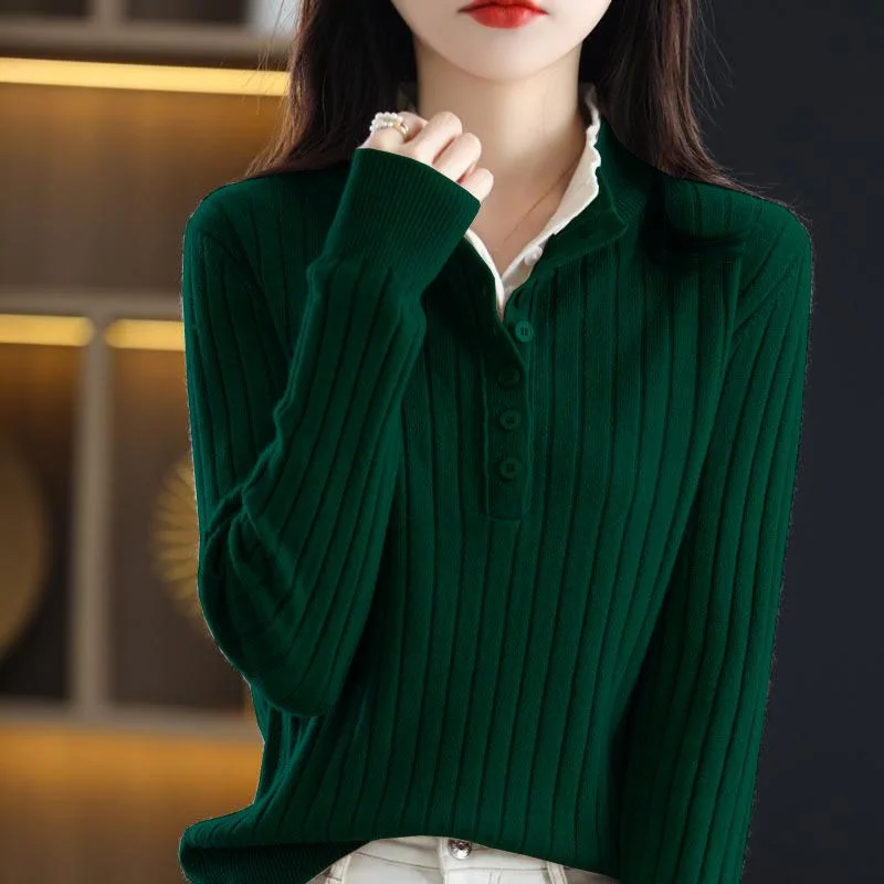 Women Sweater 2023 Autumn Winter Casual Bottoming Shirt Pullovers Korean Fashion Knitted Tops Knitwear Soft Long Sleeve Jumpers