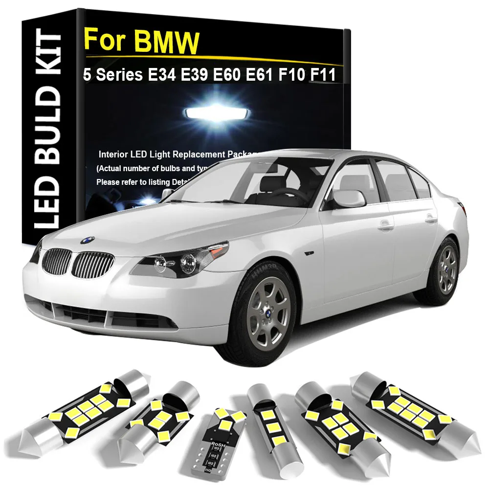 

Car Interior Light LED For BMW 5 Series E34 E39 E60 E61 F10 F11 1988-2007 2008 2009 2010 2011 2012 2013 2014 2015 2016 Canbus