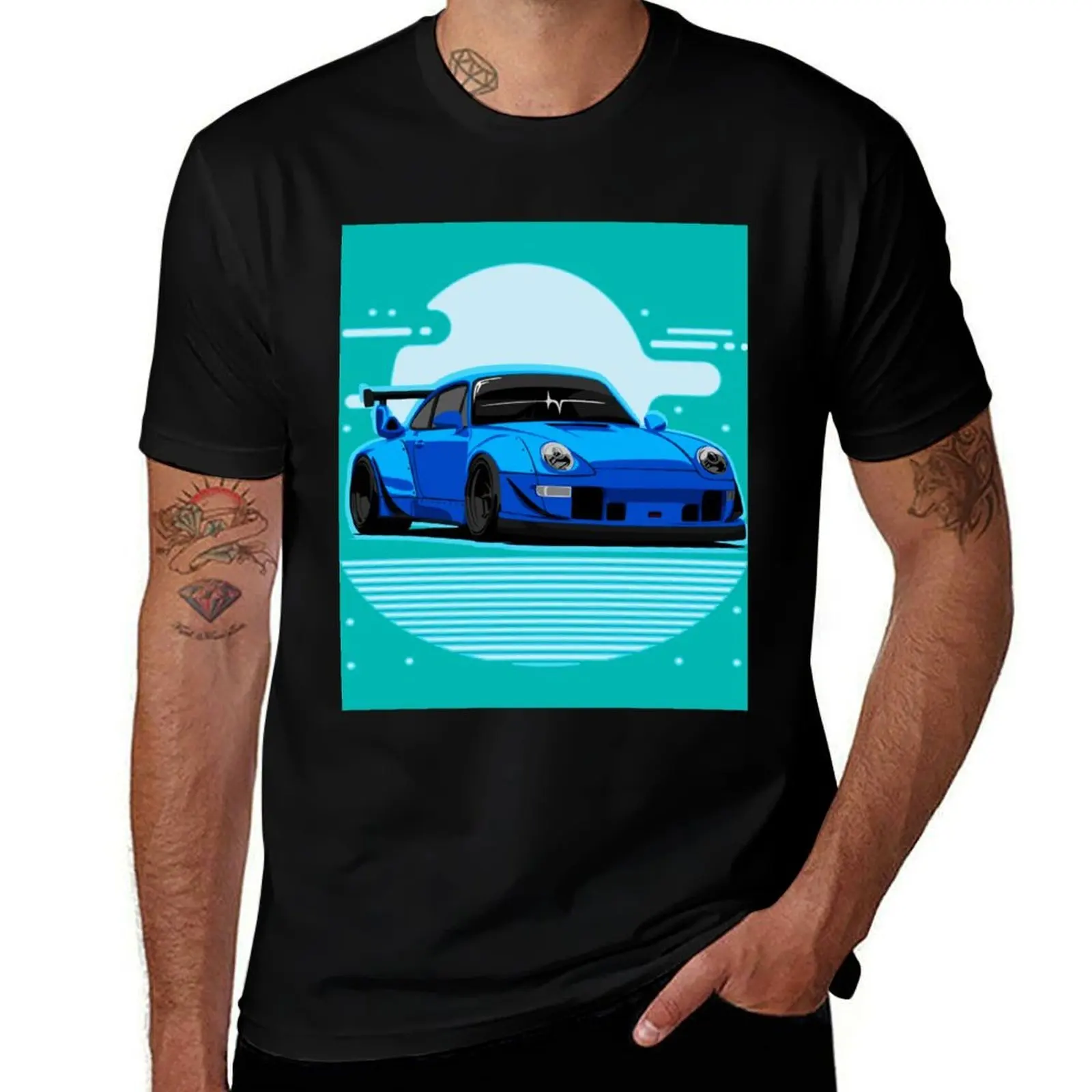 Exotic Sport Car T-Shirt Big Size Crew Neck T-Shirt