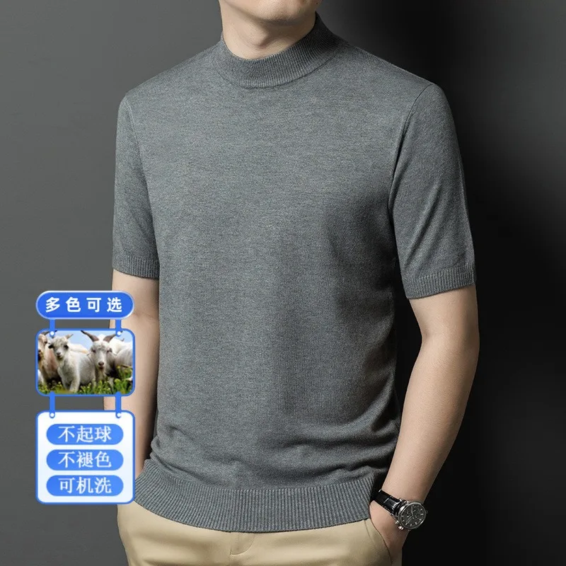 جودة سترة سترة الرجال تريكو 100% الصوف عادية شتاء دافئ أسفل ارتداء الأعمال تي شيرت مرونة تنوعا بلايز المحملة الملابس