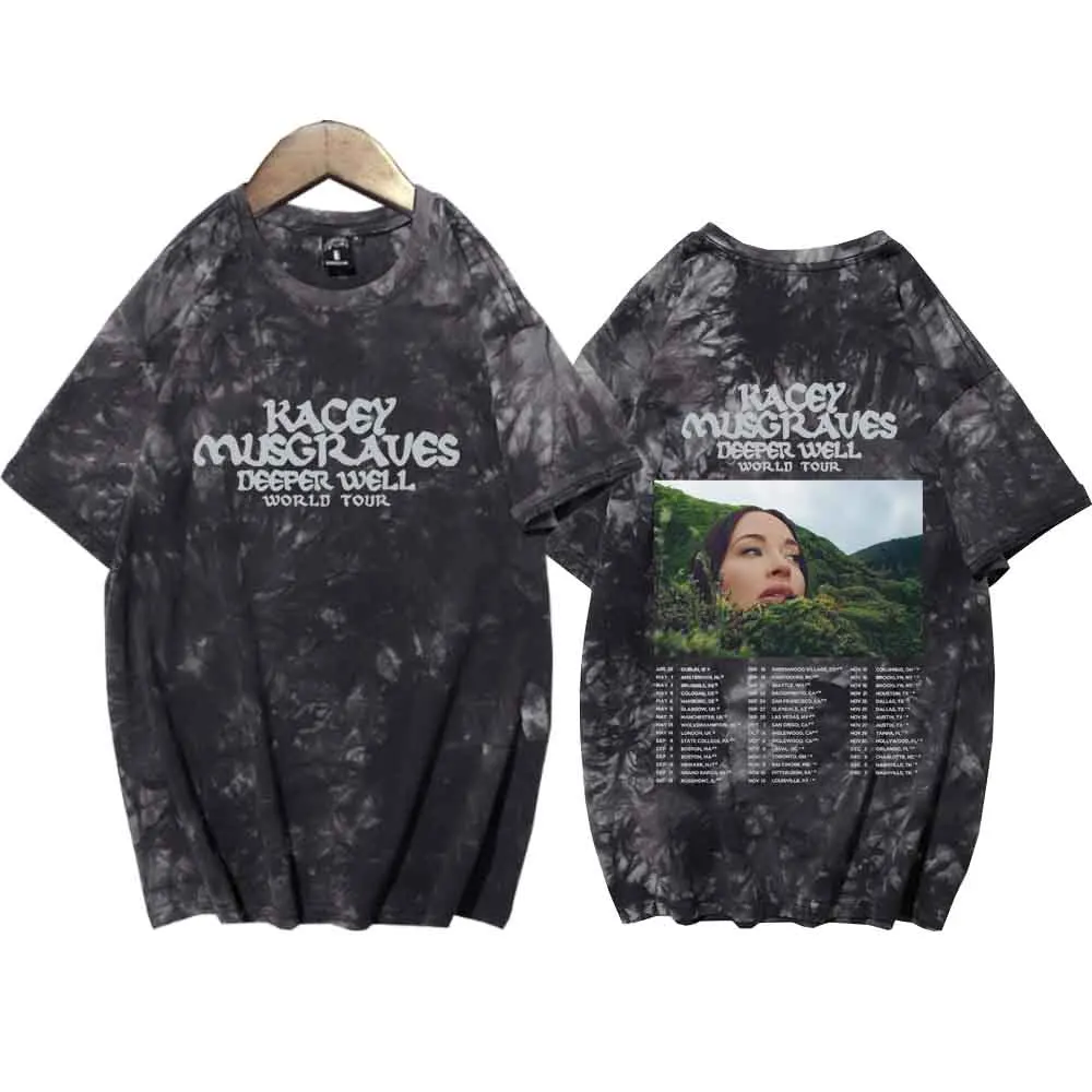 

Kacey Musgraves Deeper Well World Tour 2024 Tie Dye Shirts Man Woman Harajuku Summer Casual Tee Tops Regular Tops Oversize