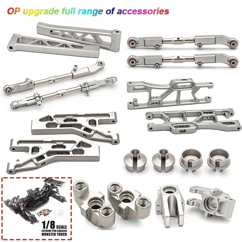 Aluminum alloy steering cup/swing arm/Steering rod/rear axle seat For 1/8 Team Corally Kronos RC automotive upgrade parts