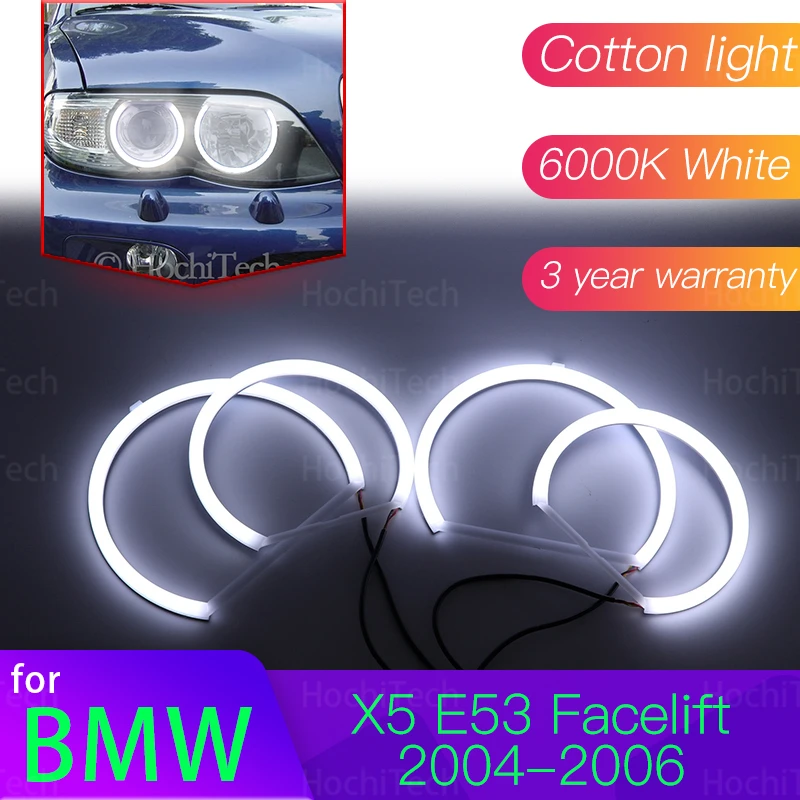 

Angel Eyes Kit 6000L Cotton White Halo Ring Light for BMW X5 E53 Facelift 2004 2005 2006