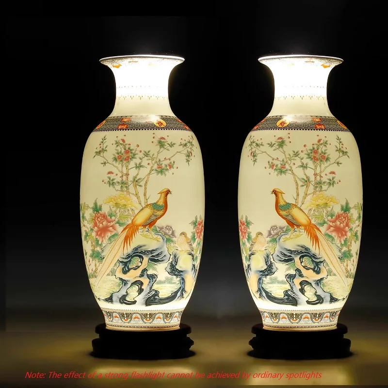 

34.5cm/Jingdezhen high-end ceramic vase decoration, home living room decoration, Chinese handicrafts