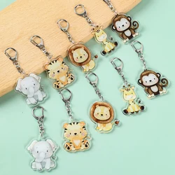 Jungle Animal Keychains Safari Birthday Party Decoration Jungle Themed Decor for Kids Baby Shower Keyring Bag Accessories Gifts