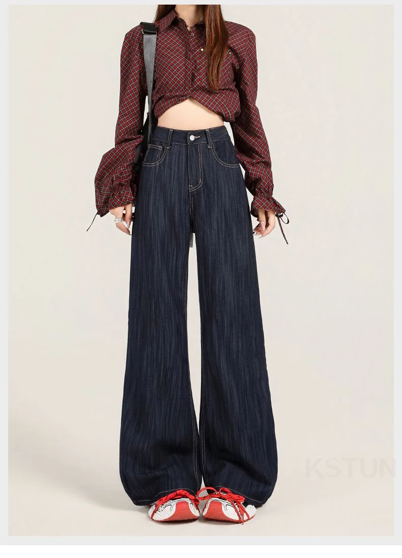 KSTUN 2025 الخريف المرأة جرس أسفل الجينز واسعة الساق متوهج السراويل معلقة الشعور تمتد عالية الخصر بنطلون جيوب الموضة