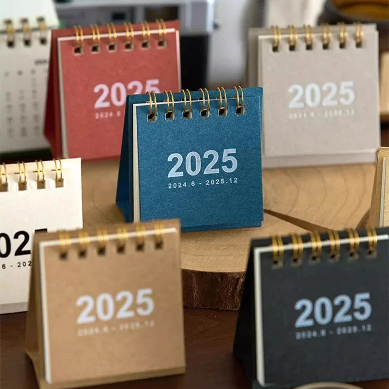 Mini 2025 Desk Calendar Cute Calendar Books Kawaii To Do List Daily Monthly Yearly Planner Time Manegement Desk Decorations