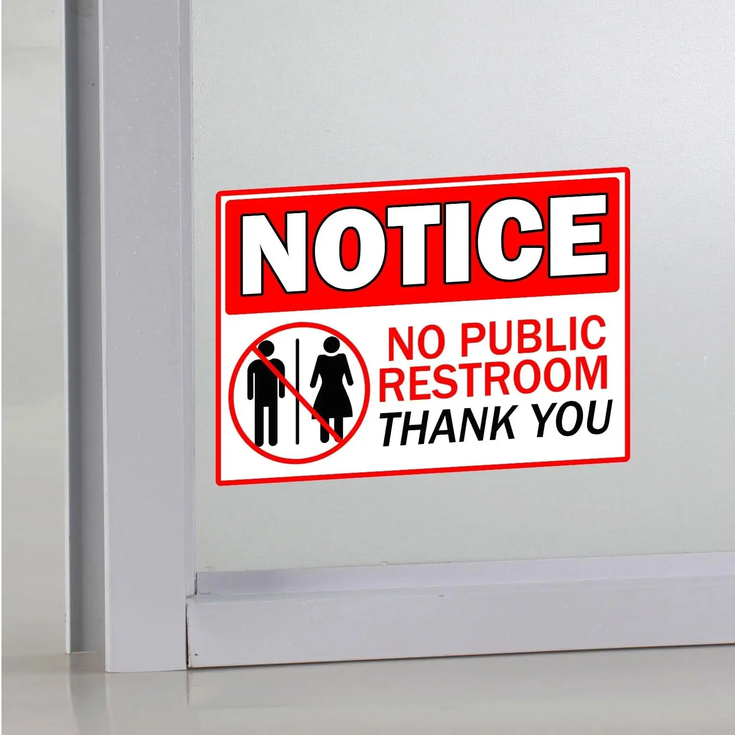 6 Pack No Public Restrooms Signs 10x7 Inch-Vinyl Window Door Signs for Your Business Door Wall Sign board Office Store Restroom