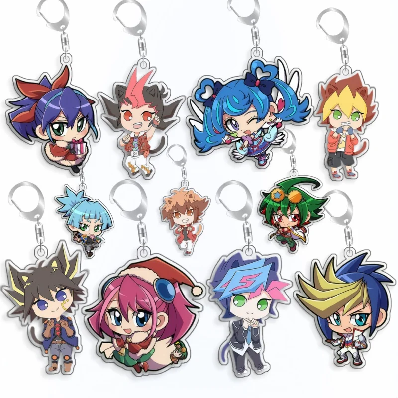 Llavero de acrílico de dibujos animados de Yu-Gi-Oh! con Yuya Sakaki, Aoi Zaizen, Yuma Tsukumo, Gongenzaka Yugo, hecho a mano, 5 cm, regalo de juguete