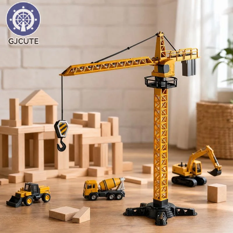 Tower Crane Toy Simulated Construction Engineering Rotatable Lifting Tower Model Educational Play For Kids Indoor Desktop Game