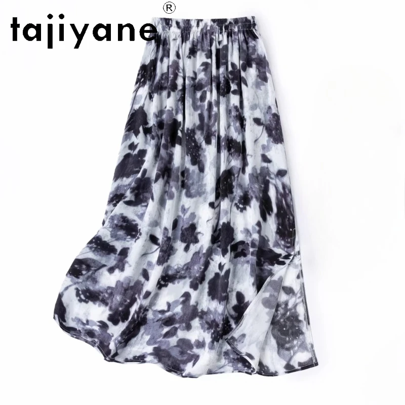 

TAJIYANE 100% шелковая юбка из тутового шелкопряда, повседневная длинная женская юбка, летняя юбка из натурального шелка с принтом, корейская модная одежда 2026, шорты