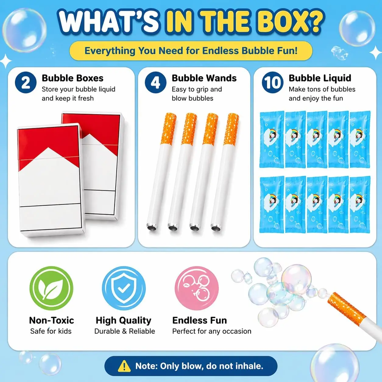 2026 INS Decompression Plastic Cigarette Box Blowing Bubble Artifact Fun Bubble Adult Office Venting Artifact Prank Photo Props view 3
