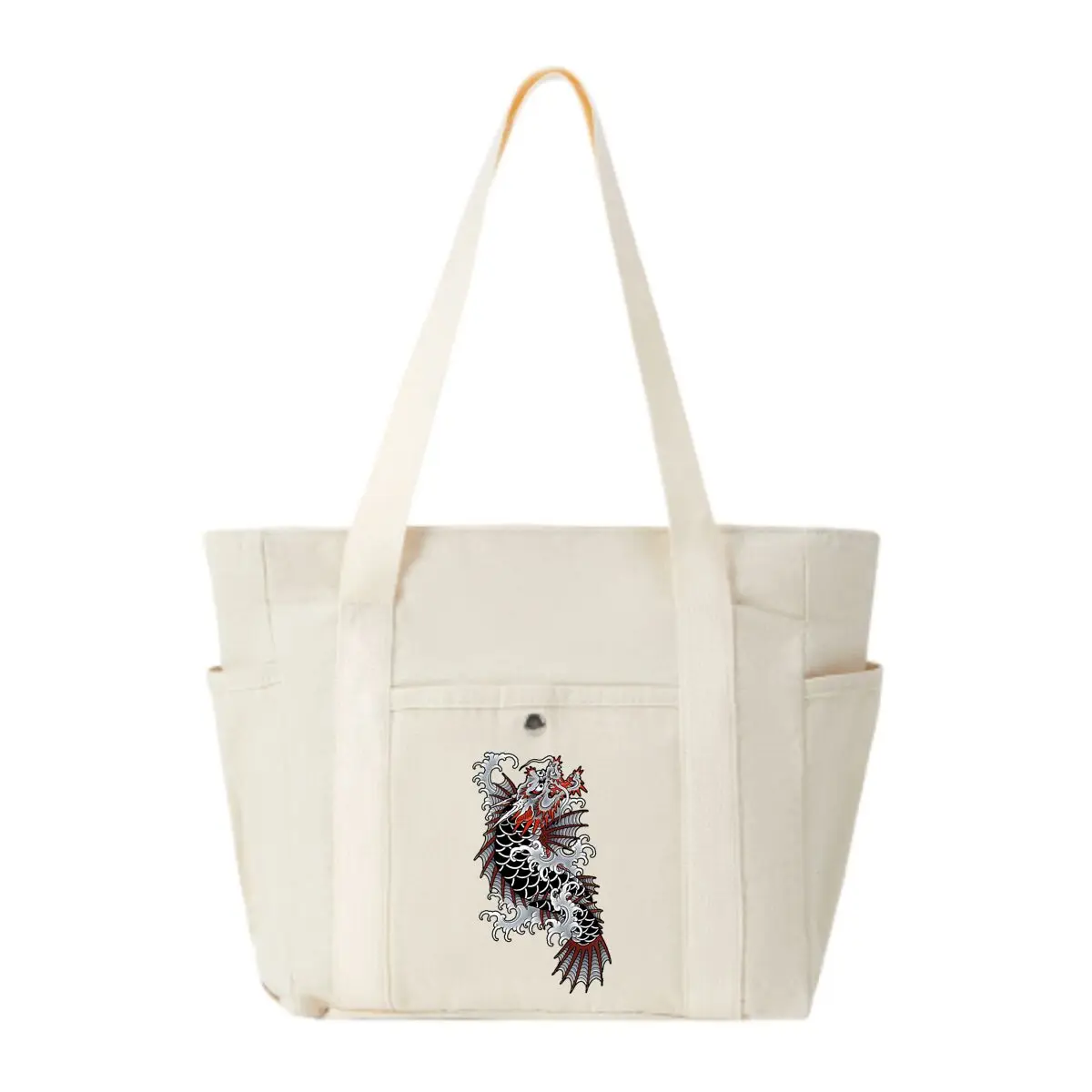 

Прочная холщовая сумка с динамическим дизайном Fiery Dragon, женская простая офисная рабочая сумка