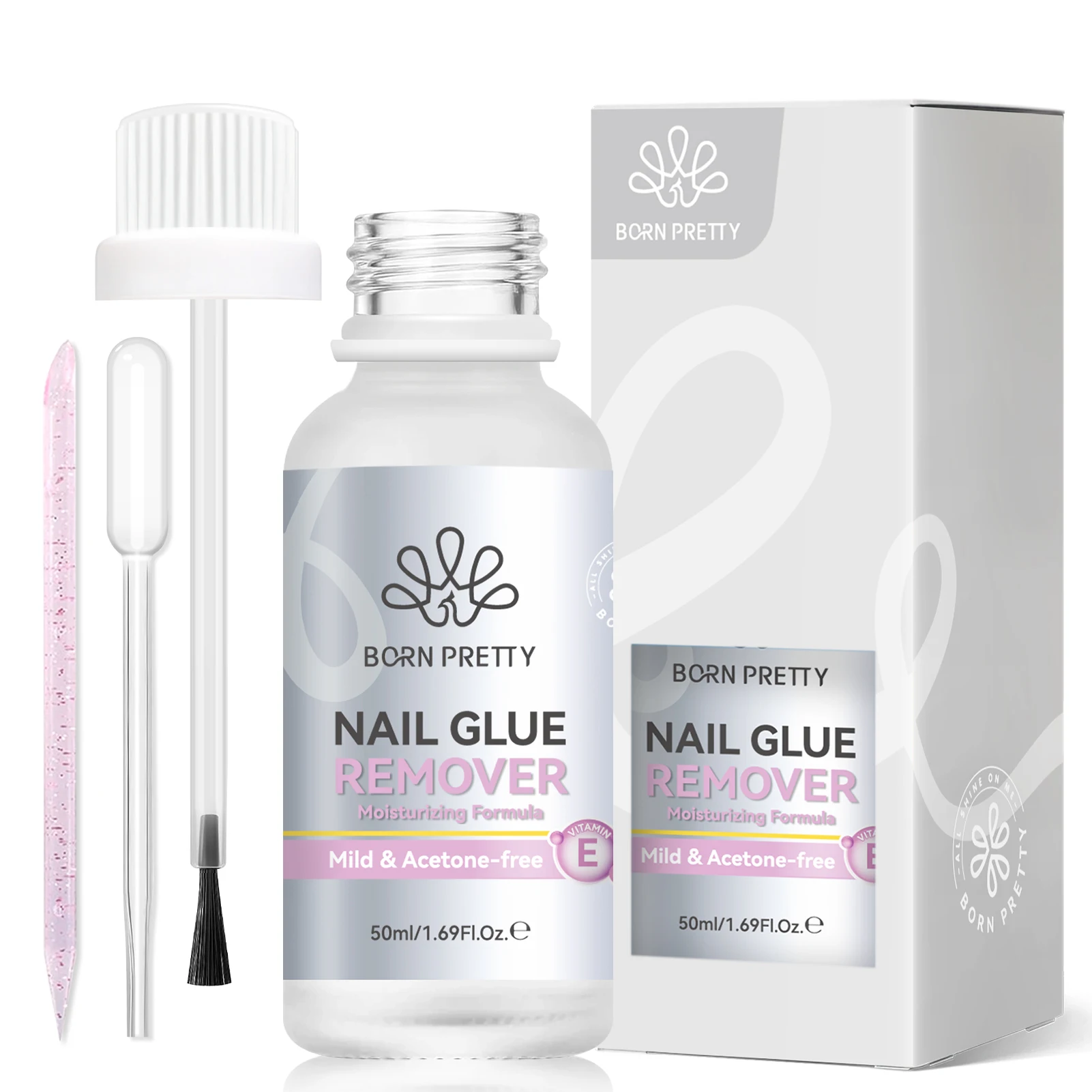 BORN PRETTY 50ml Nail Glue Remover Acetone-free 3S Faster Penetration False Nail Tips Solid Adhesives Easy To Soften Remove Tool