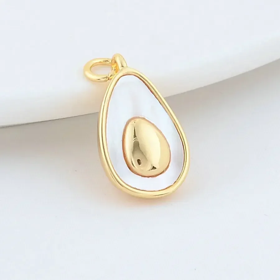 2PCS 10*13MM 11*18MM 14K Gold Color Brass with Shell Drop Heart Charms Pendants Necklace Earrings Jewelry Making  Accessories
