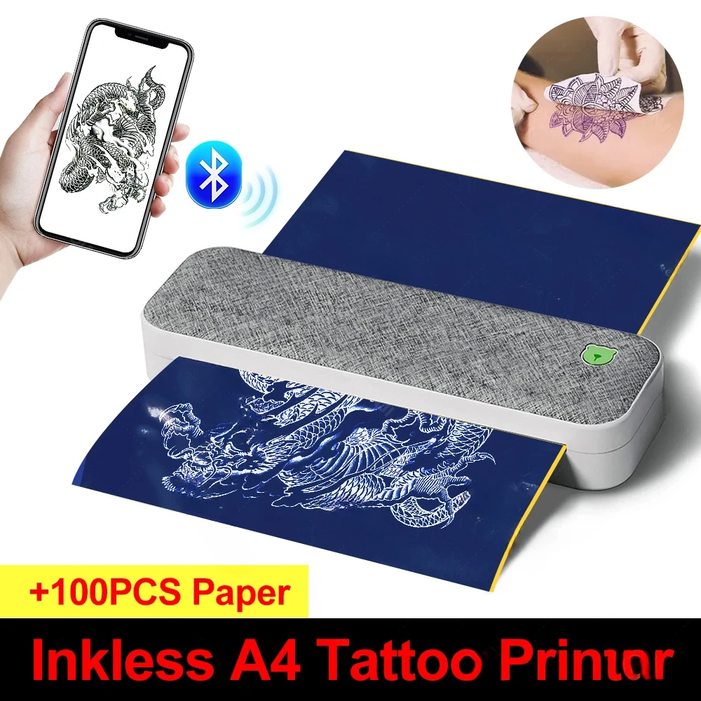 A40 Thermal Printer Wireless Tattoo Transfer Bluetooth USB Mobile Machine Text PDF Document Printing Maker with Paper 2025 New