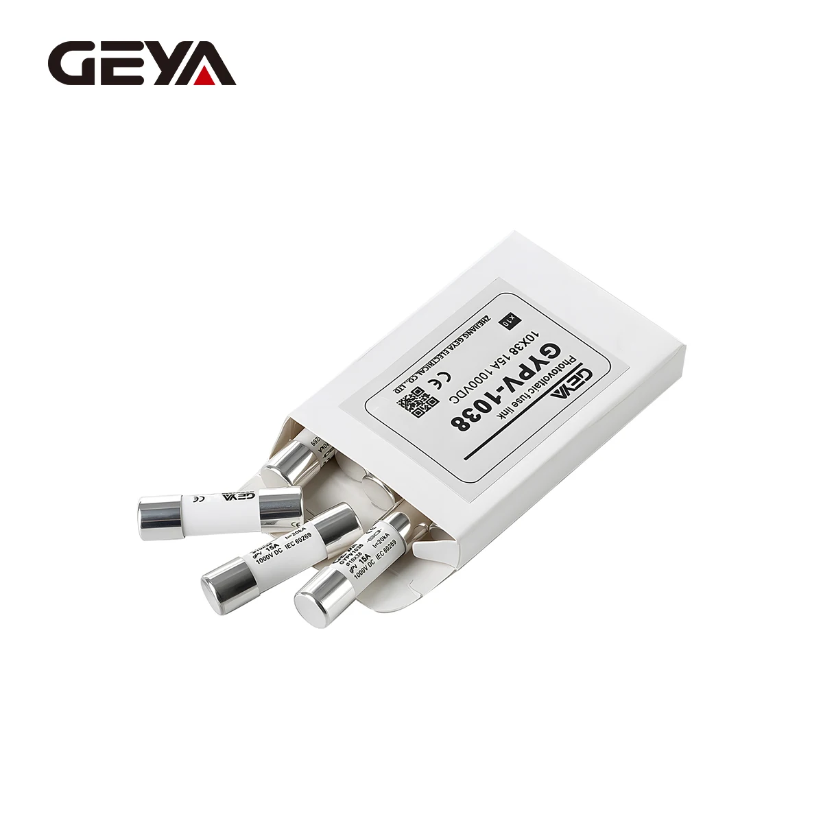 GEYA 10PCS Solar DC 1000V PV Fuses 10A 20A 25A 30A High Voltage for Solar System Short Circuit Protection GPV Panels 10x38mm