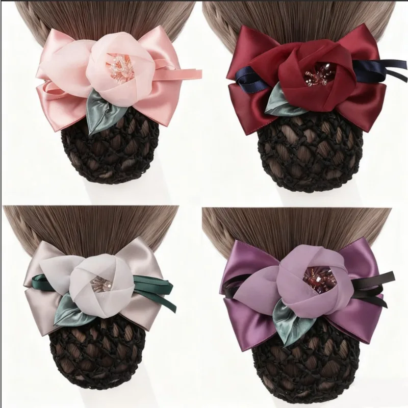 

Professional Hairnet Flight Attendant Work Bow Accessories Bank Nurse Hairnet Work Updo Hotel Hair Clip