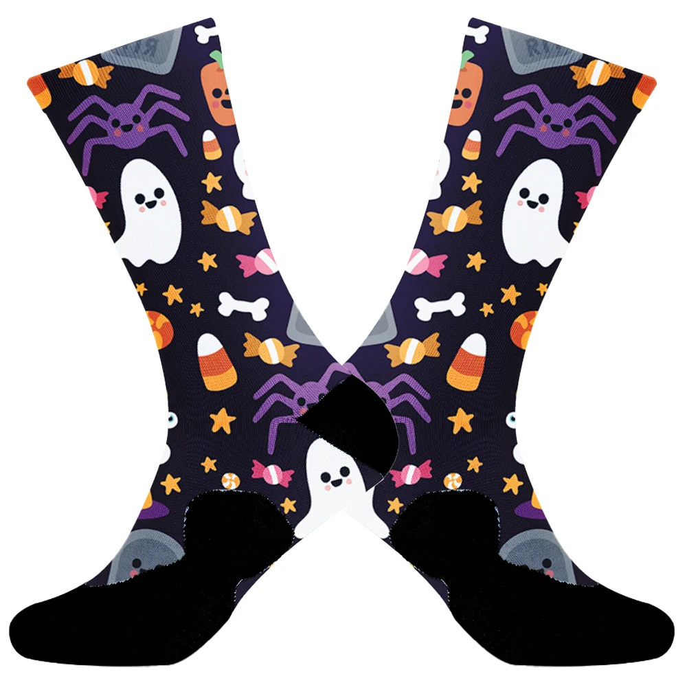 Neue Anti-Rutsch-Silikon nahtlose Aero Socken neue Sommer atmungsaktive Rad socken Männer Frauen Rennrad Socken Halloween Socken