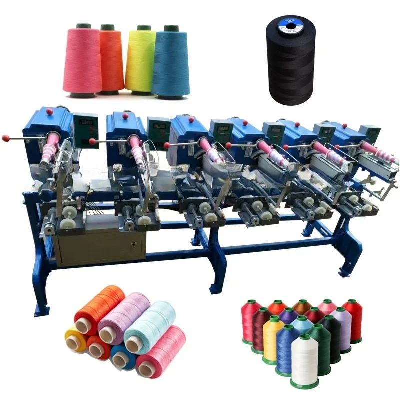 

Машина для намотки ниток из пряжи с 6 головками, машина для намотки шариковых ниток, 6 конусных вниз, 6 шпинделей, машина для намотки шелковых ниток