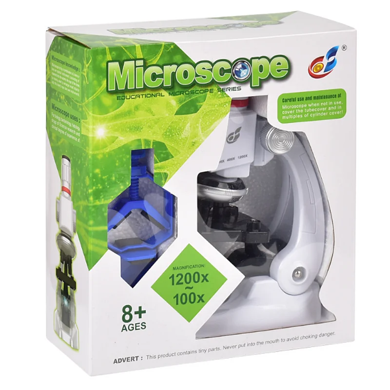 Home School Science Microscope Kit laboratorio LED muslimeducational Toy regalo biologico raffinato per bambini