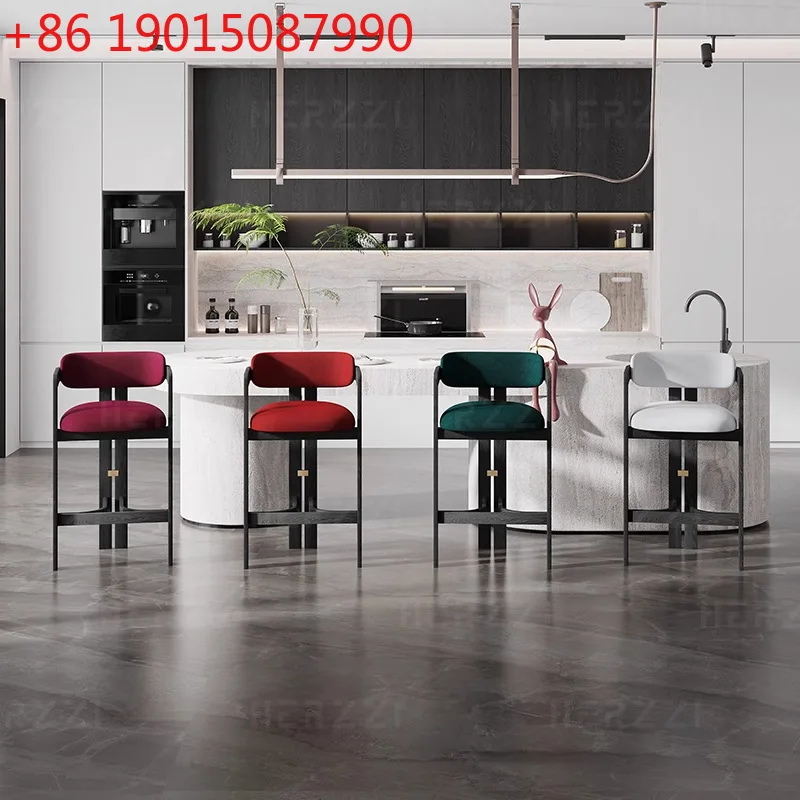 

Le Shu Furniture Chinese Antique Bar Designer Chair North American Ash Wood Solid Wood High Stool Chinese Island Bar Chair