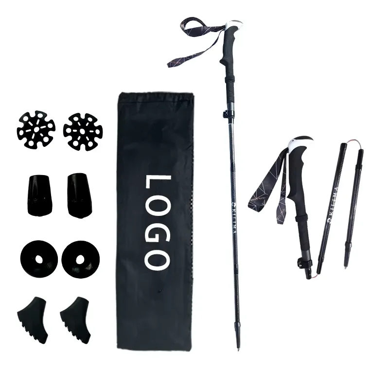 

Outdoor Foldable Ultralight Telescopic Walking Sticks 3kCarbon Fiber Folding Hiking Trekking Pole Foldable Trekking Poles