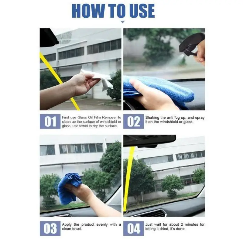 30/100ml Car Anti-fog Spray Glass Antifog Coating Agent Defogger Auto Windows Screens Mirror Windshield Defogging Cleaner