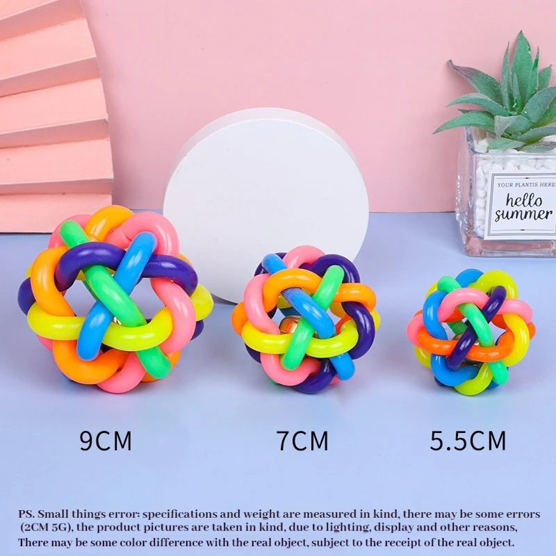 

Hot selling pet supplies dog toys pet toys colorful bells dog interactive play toys balls resistant to tearing grinding teeh