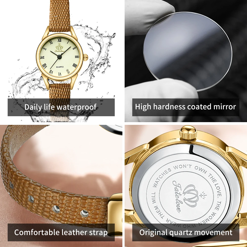 Женские часы бренд Fate Love, водонепроницаемые кварцевые часы для женщин, FL908