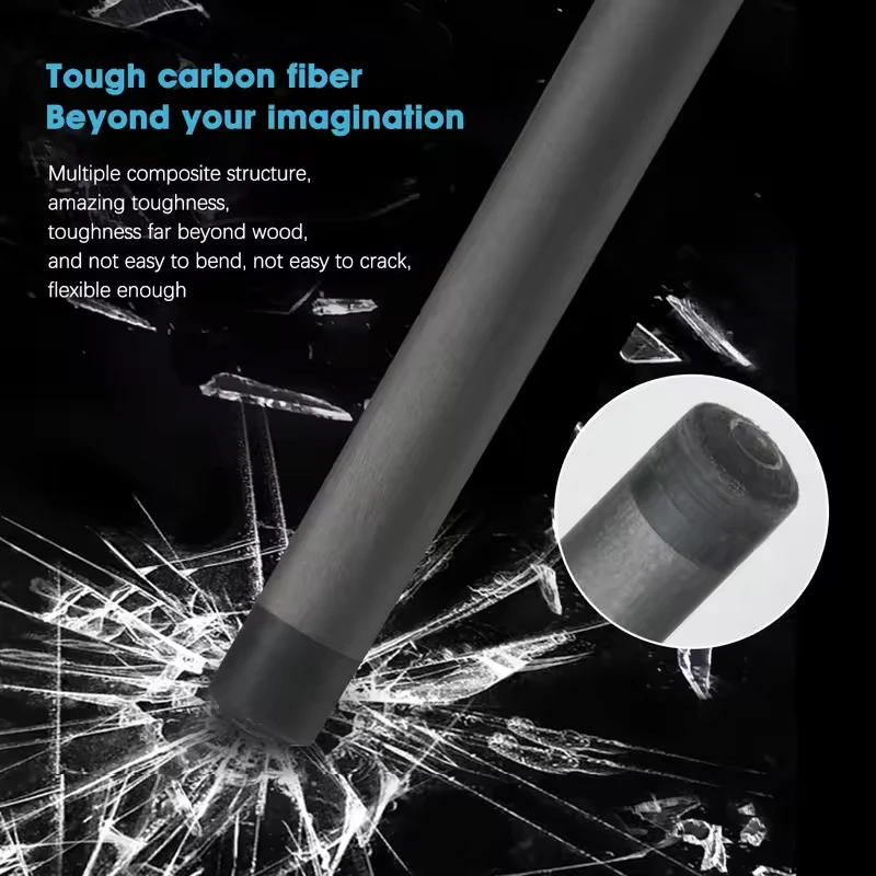 

KONLLEN Cue Carbon Shaft 11.75mm/12.75mm Carbon Fiber Single Shaft 3/8*8 Radial Pin Unloc Joint for Pool Cue Billiards