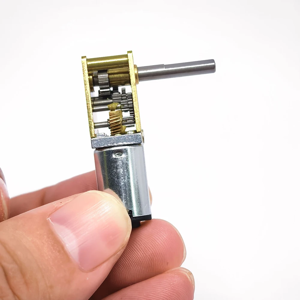 Mini 7-Type N20 Worm Gear Motor DC 3V 3.7V 5V 6V Slow Speed Micro Full Metal Gearbox Geard Motor Right angle long shaft