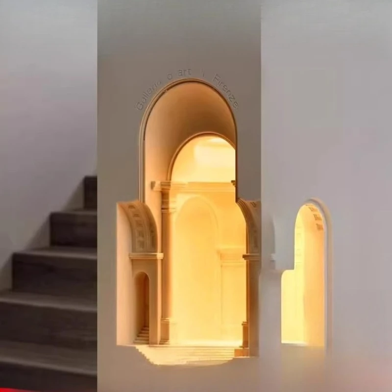 

Gypsum lamp embedded staircase wall corner niche corner lamp sensing atmosphere decorative lamp
