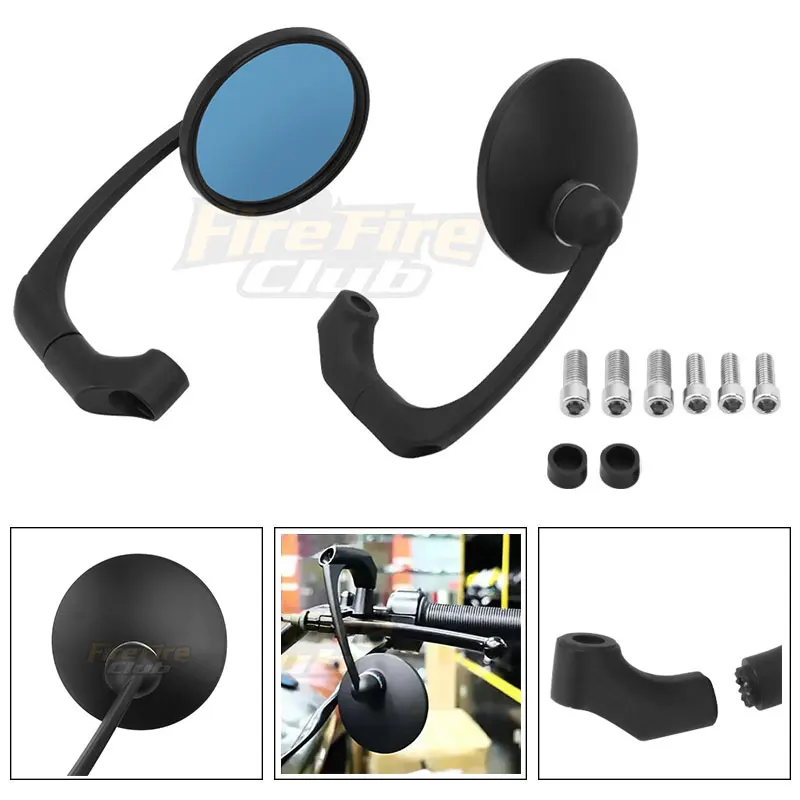 Motorcycle Side Mirror Universal Aluminum Cafe Racer Scooter Motorbike Universal Chopper Bar End Mirrors Motocross Accessories