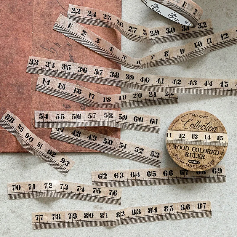1Pc Tape Mini Measure Series Ruler Masking Tape Paper Decorative Collage Adhesive DIY Scrapbooking Hand Made Masking Stationery